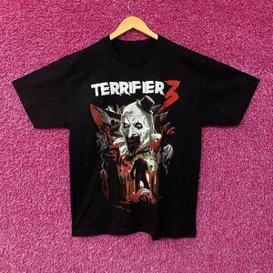 Terrifier 3 Art The Clown Horror Graphic T-Shirt Large